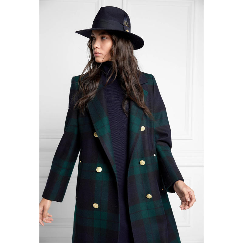 Holland Cooper Trilby Hat Spot Feather - Ink Navy-2